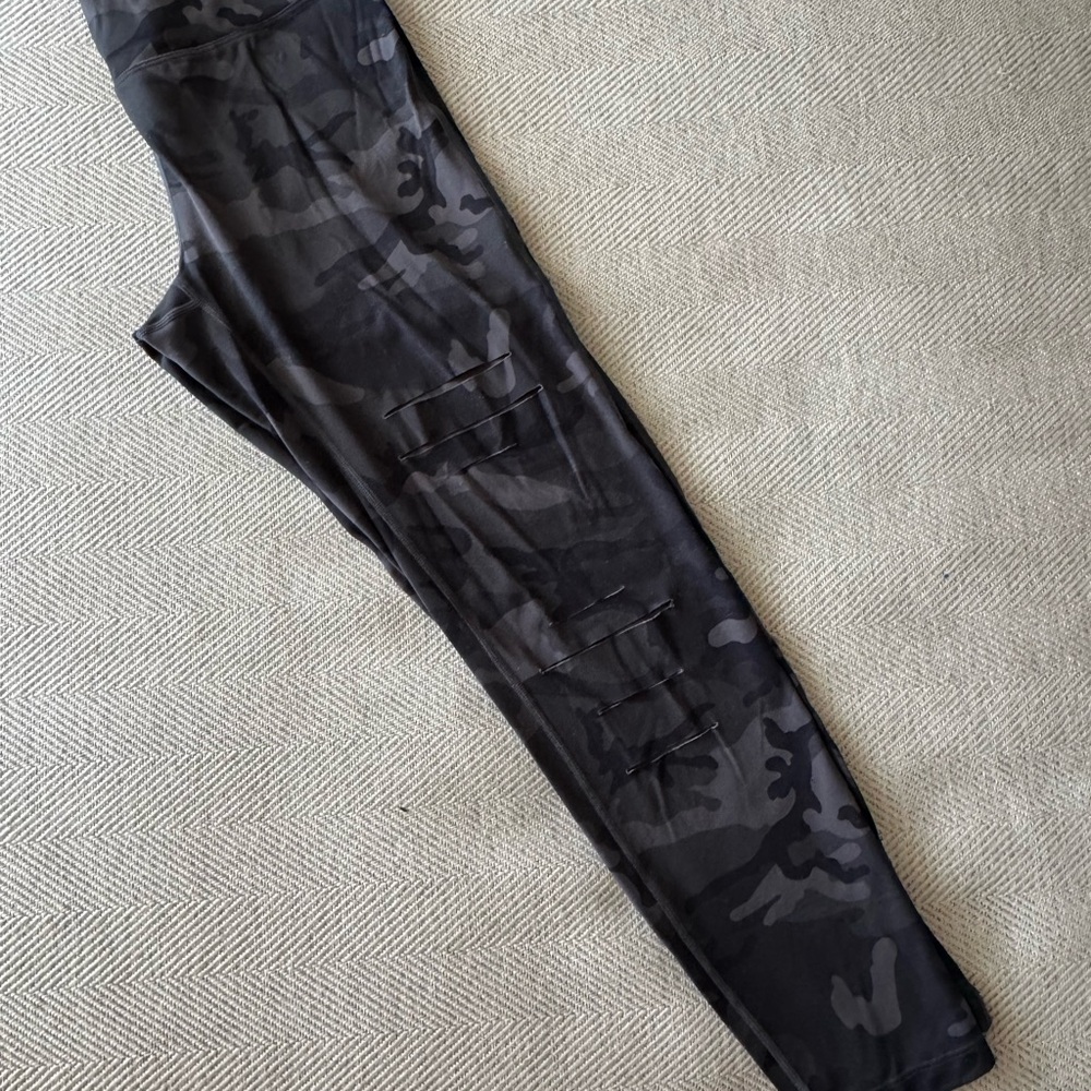 Black Biker Camouflage Leggings
